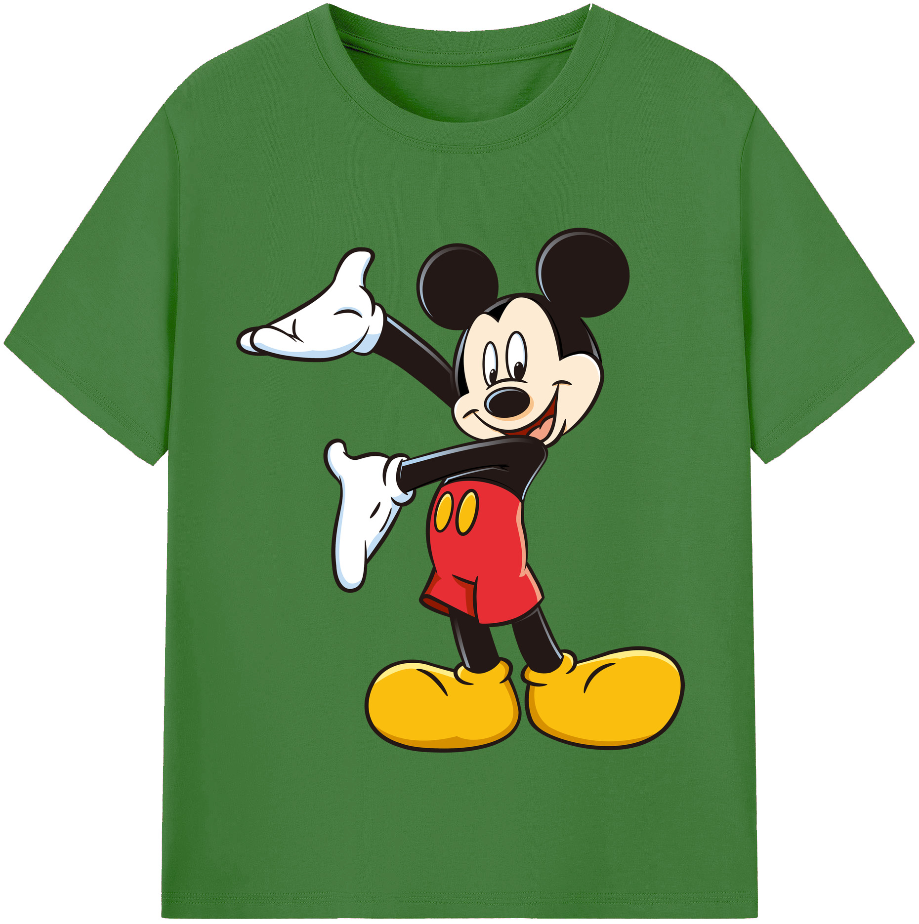（画像用） ミッキーマウス Mickey Mouse レディースカジュアルプリントTシャツ（綿100％）